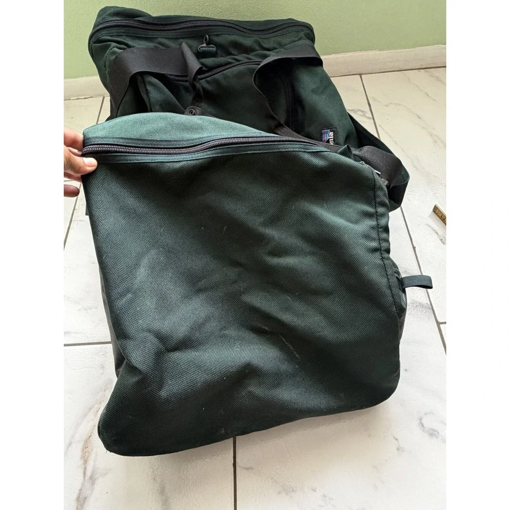 Vintage Patagonia Duffel Bag Green 90s Y2K Travel Luggage USA MADE Travel Gear